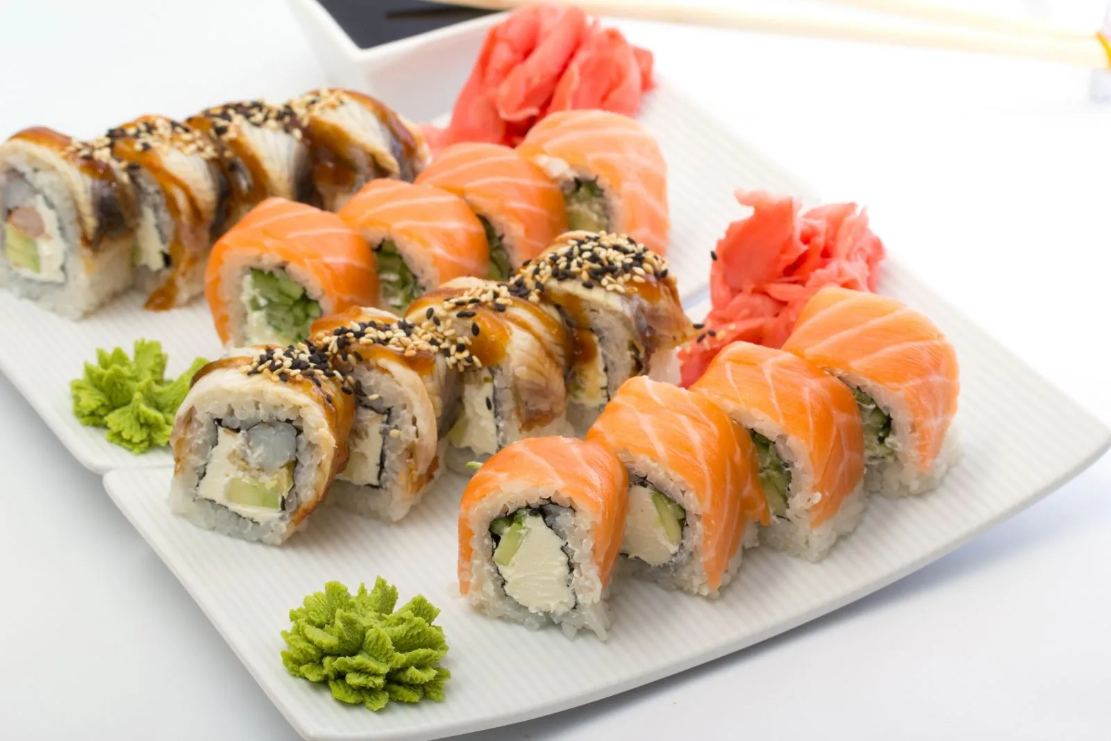 Assorted sushi platter at Sankai Sushi, a Japanese Restaurant in Denver